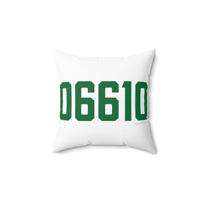 06610  Bridgeport Connecticut Zip Code Spun Polyester Square Pillow