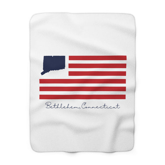 Bethlehem  Connecticut Flag Sherpa Fleece Blanket