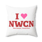 I Heart NWCN Spun Polyester Square Pillow
