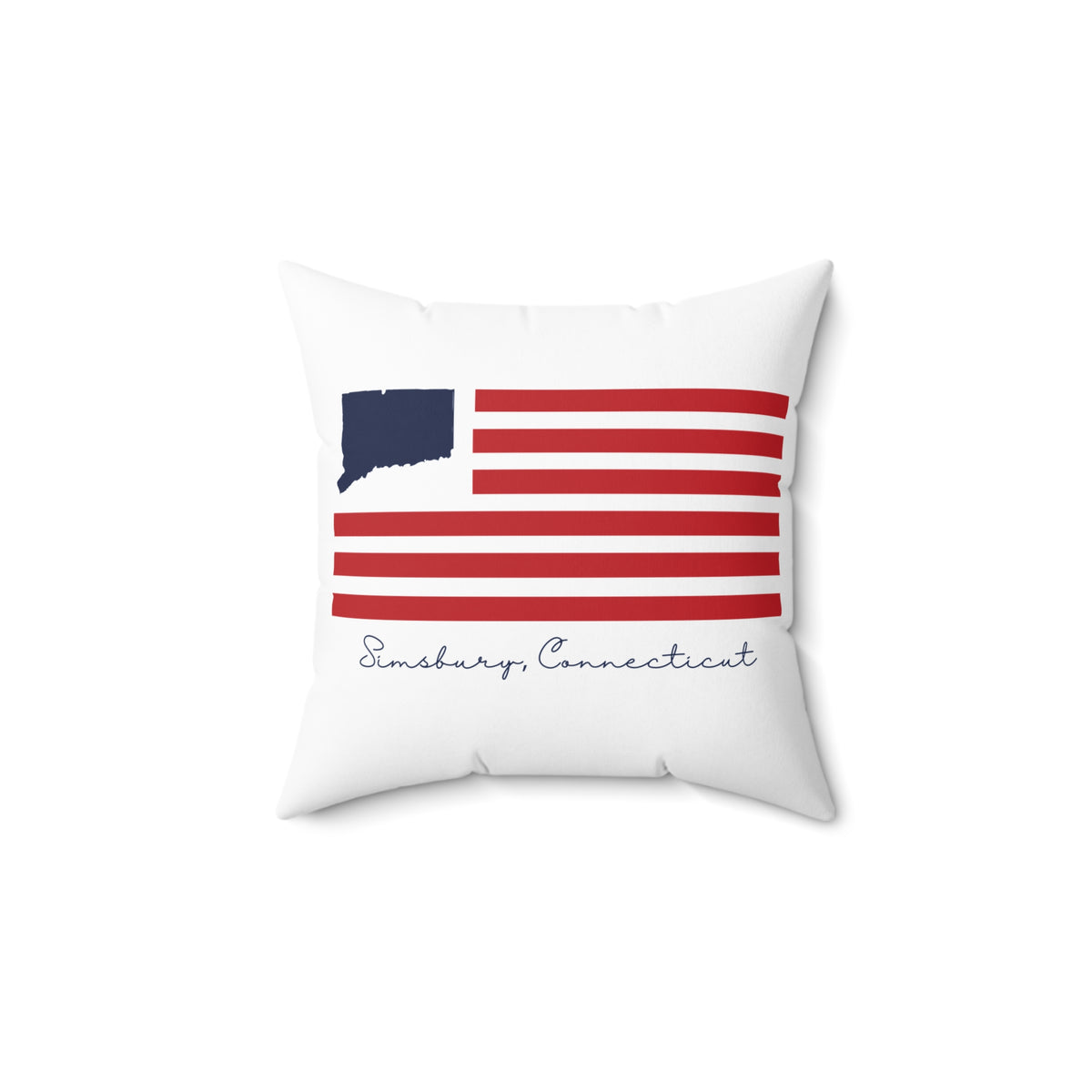 Simsbury Connecticut Flag Spun Polyester Square Pillow