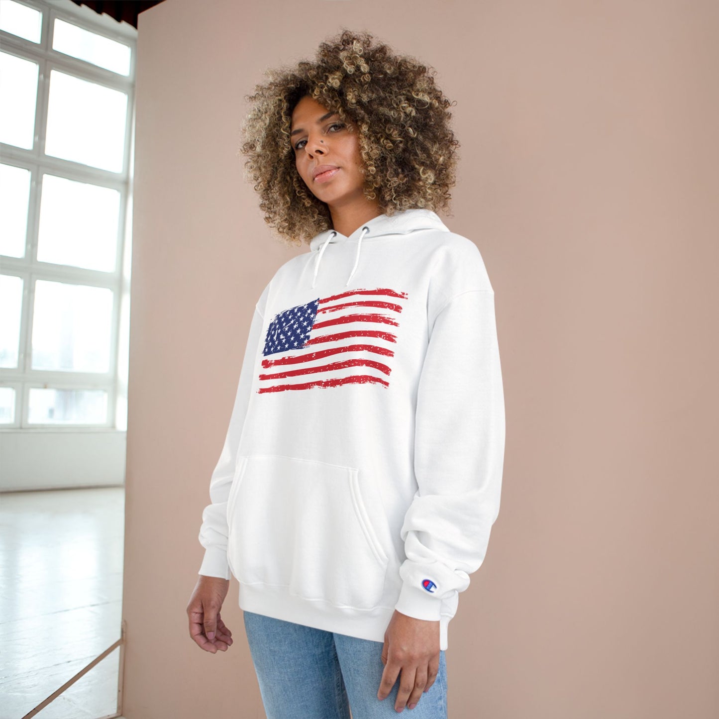 American Flag Champion Hoodie Sweatshirt