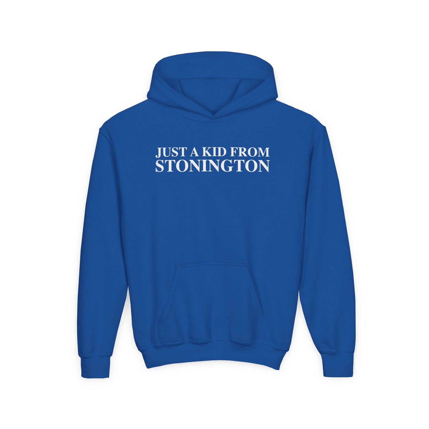 Just a kid from Stonington Youth Heavy Blend Hooded Sweatshirt