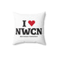 I Heart NWCN Spun Polyester Square Pillow