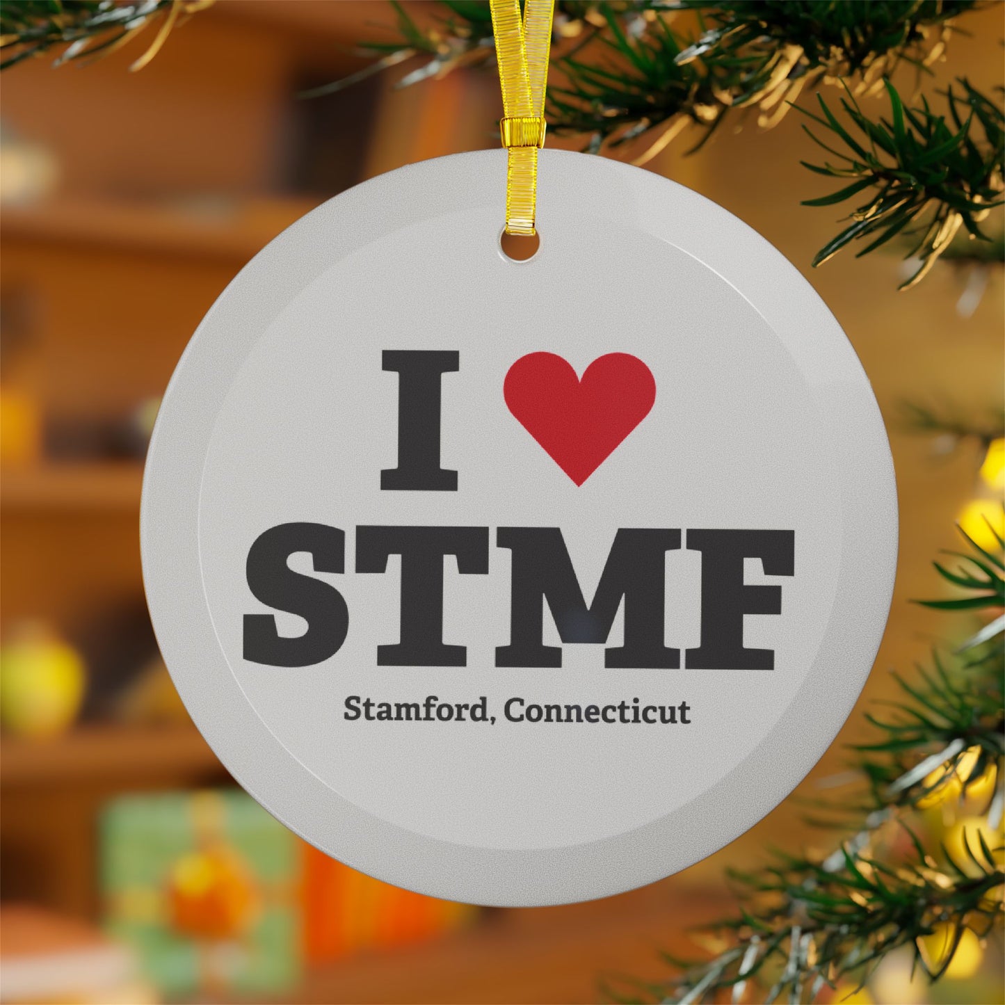 I Heart STMF Glass Ornaments