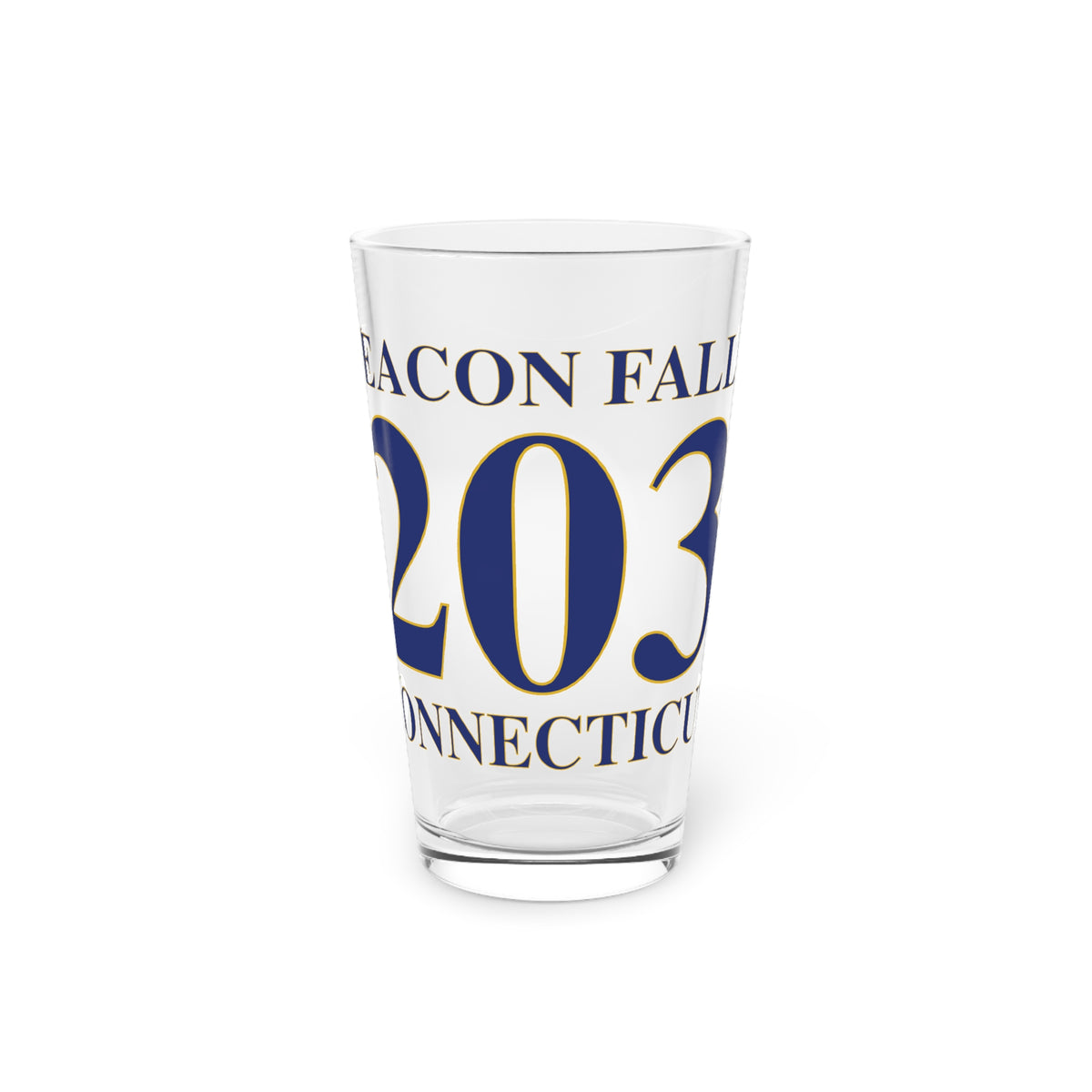 Beacon Falls 203 Connecticut Pint Glass, 16oz