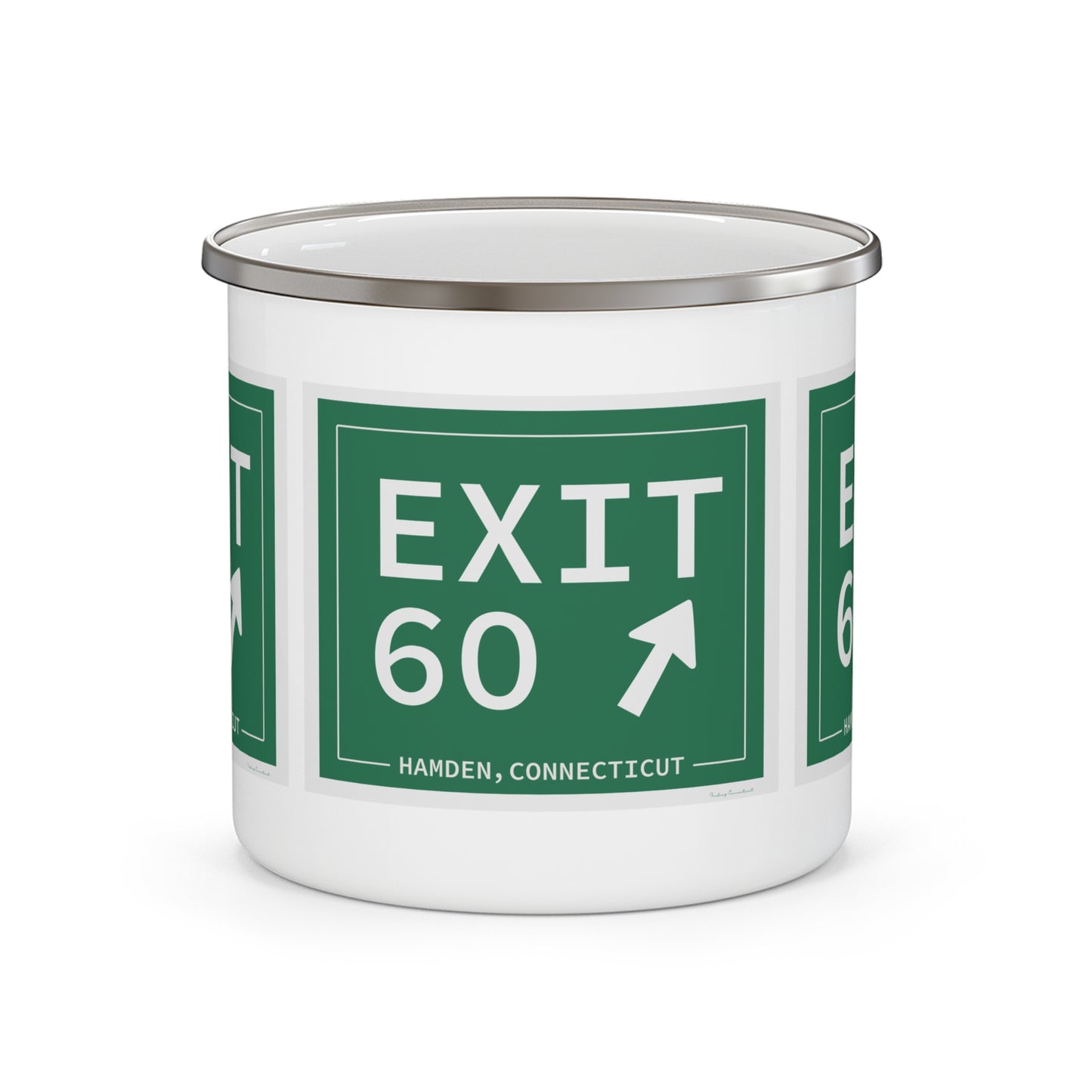 Vintage Exit 60 WCP Sign Enamel Camping Mug