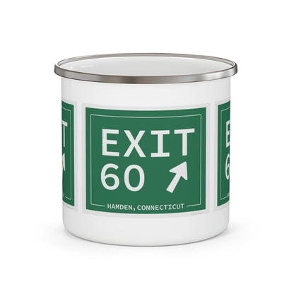 Vintage Exit 60 WCP Sign Enamel Camping Mug