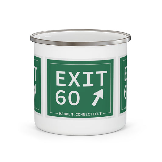 Vintage Exit 60 WCP Sign Enamel Camping Mug