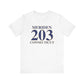 Meriden 203 Connecticut Unisex Jersey Short Sleeve Tee