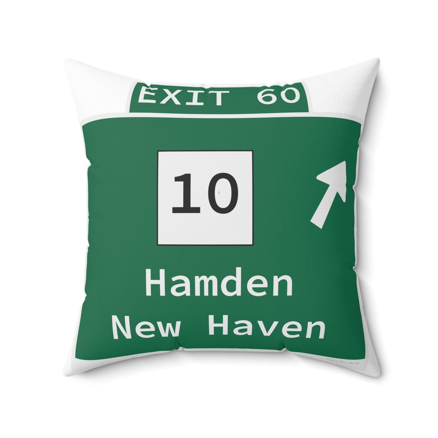Vintage WCP Exit 60 Sign Spun Polyester Square Pillow