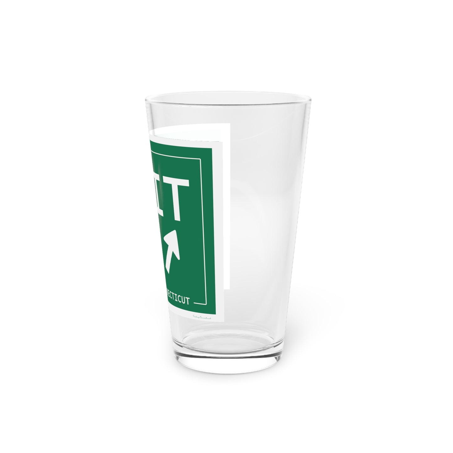 Vintage Exit 47 Merritt Parkway Sign Pint Glass, 16oz