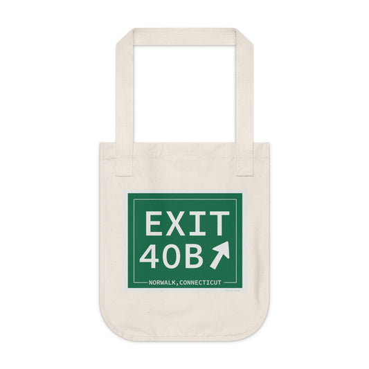Vintage Exit 40B Merritt Parkway Sign Organic Canvas Tote Bag