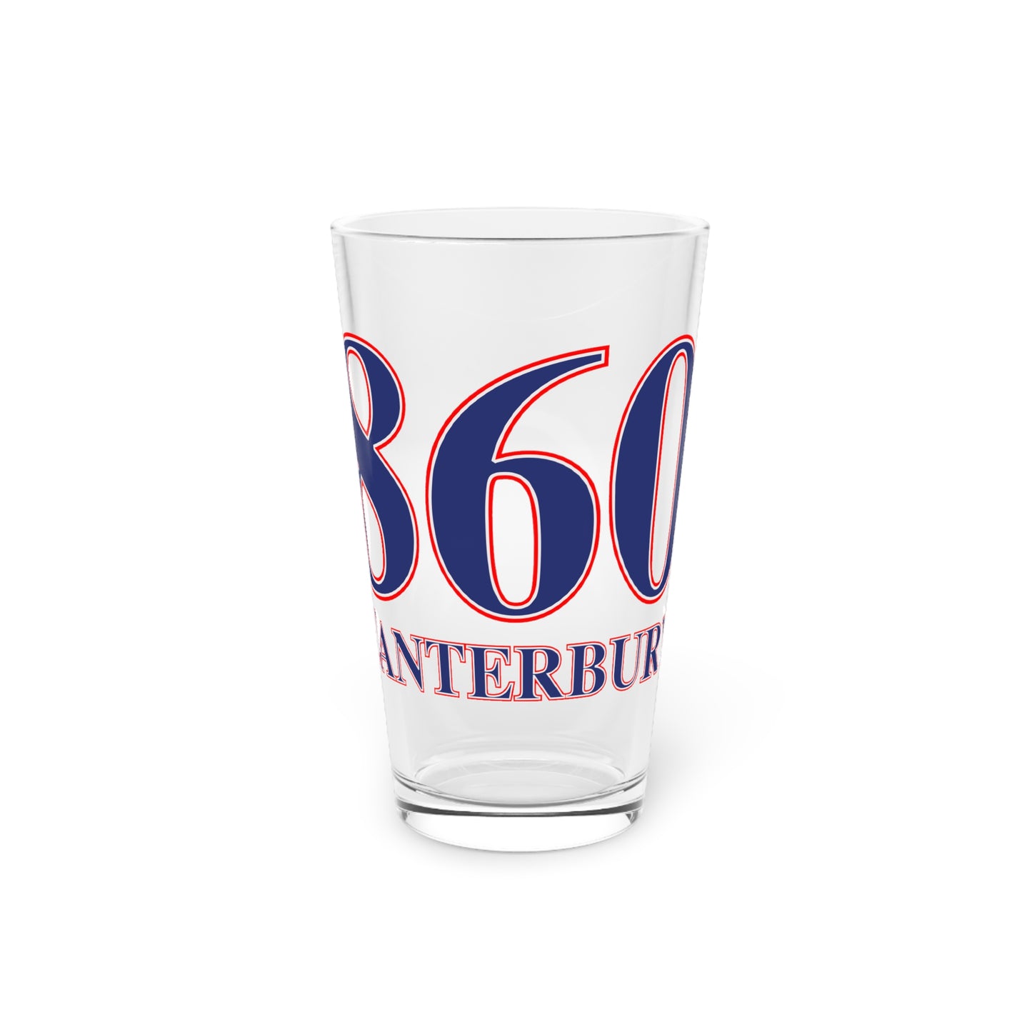 860 Canterbury Red, White & Blue Pint Glass, 16oz