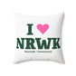 I Heart NRWK Spun Polyester Square Pillow