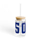 06455 Middlefield Connecticut Zip Code Glass Can with Straw and Lid, 16oz