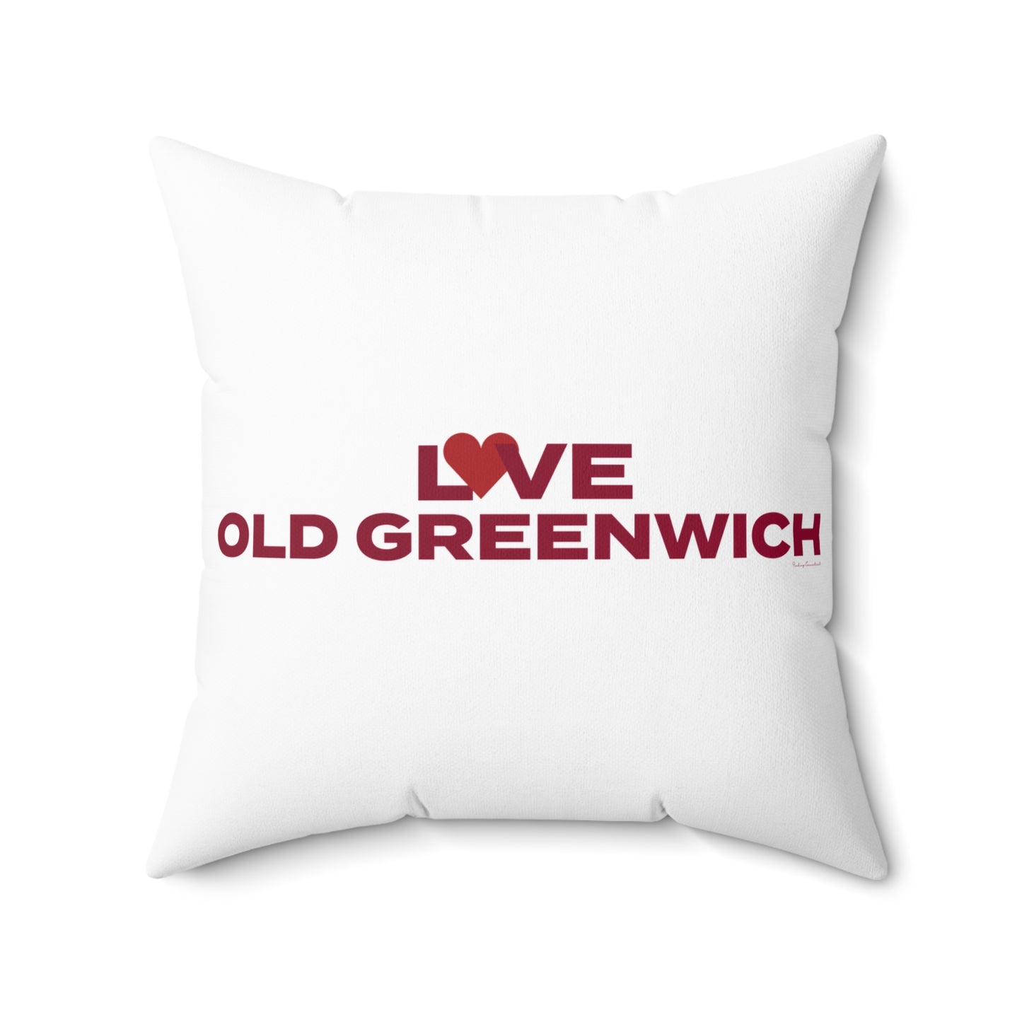 Love Old Greenwich Spun Polyester Square Pillow