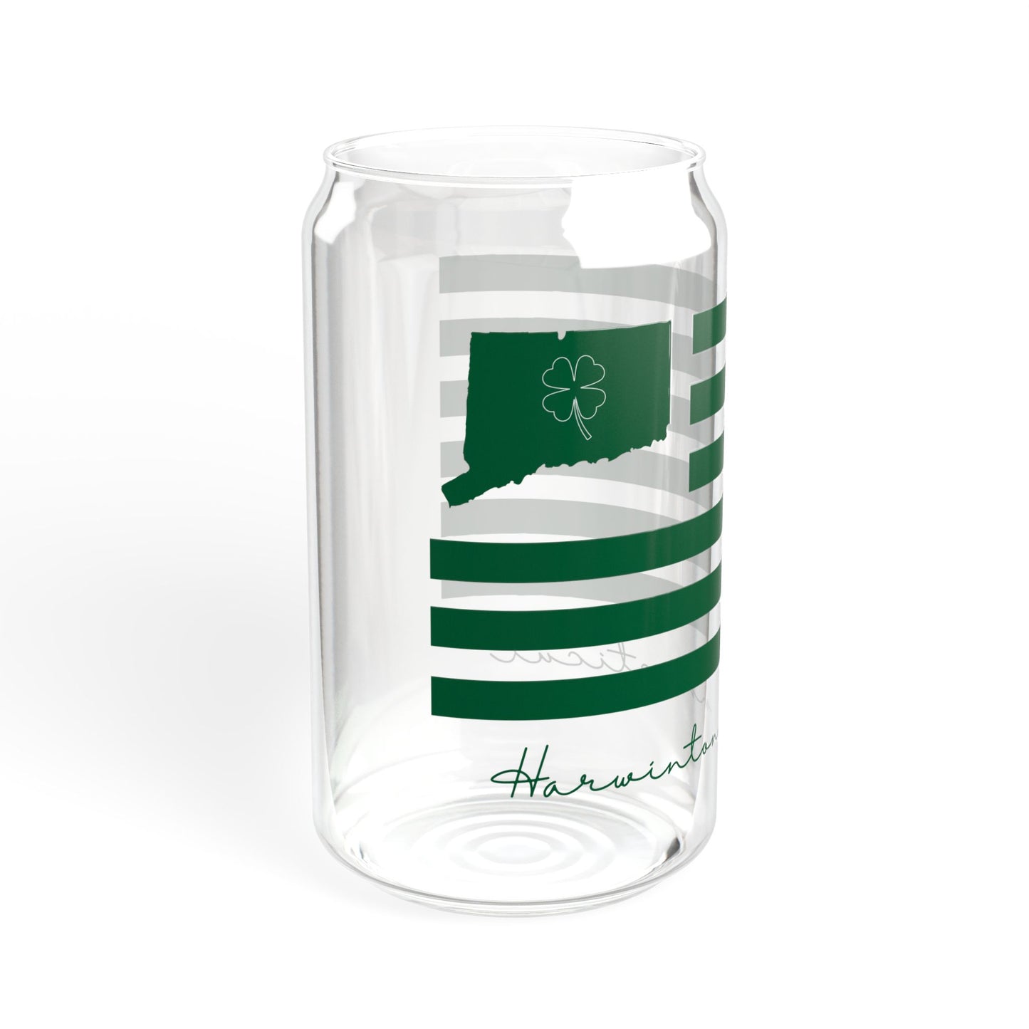 Harwinton Connecticut St. Patrick’s Day Flag Sipper Glass, 16oz