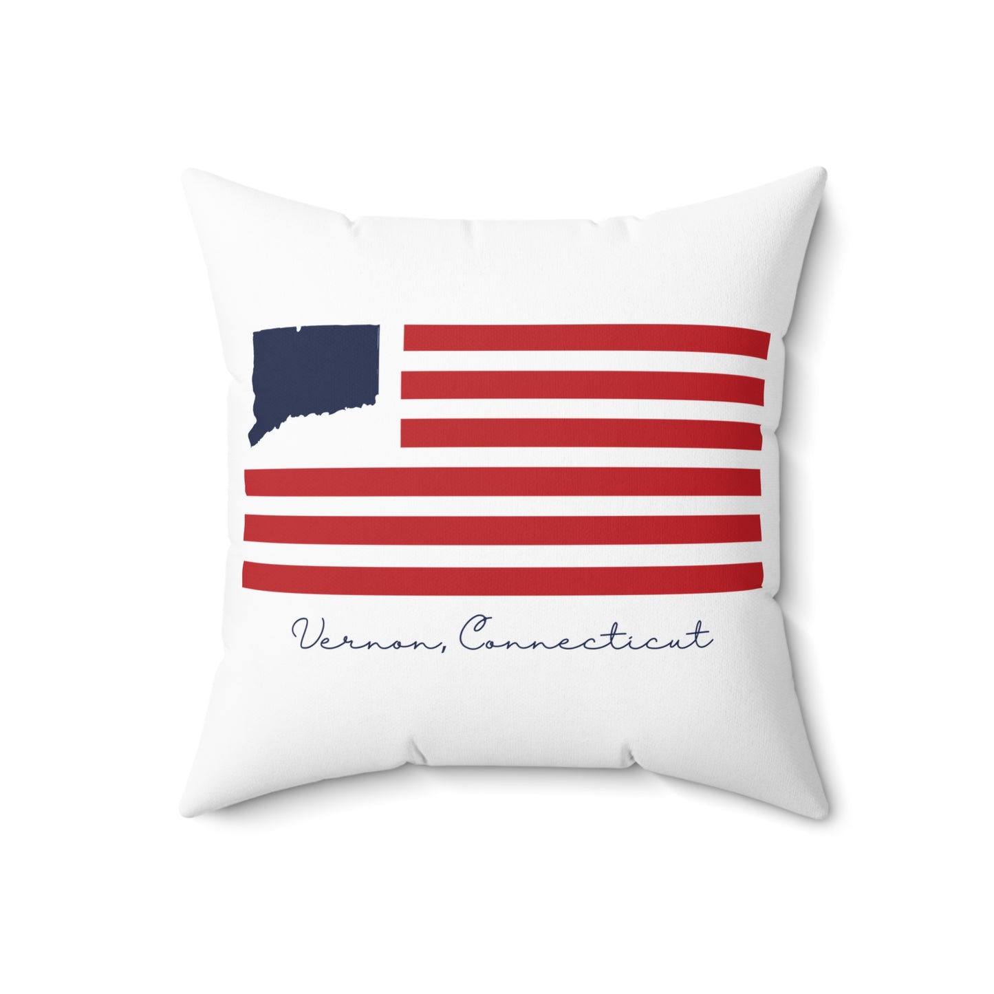 Vernon Connecticut Flag Spun Polyester Square Pillow