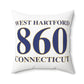 West Hartford 860 Connecticut Polyester Square Pillow