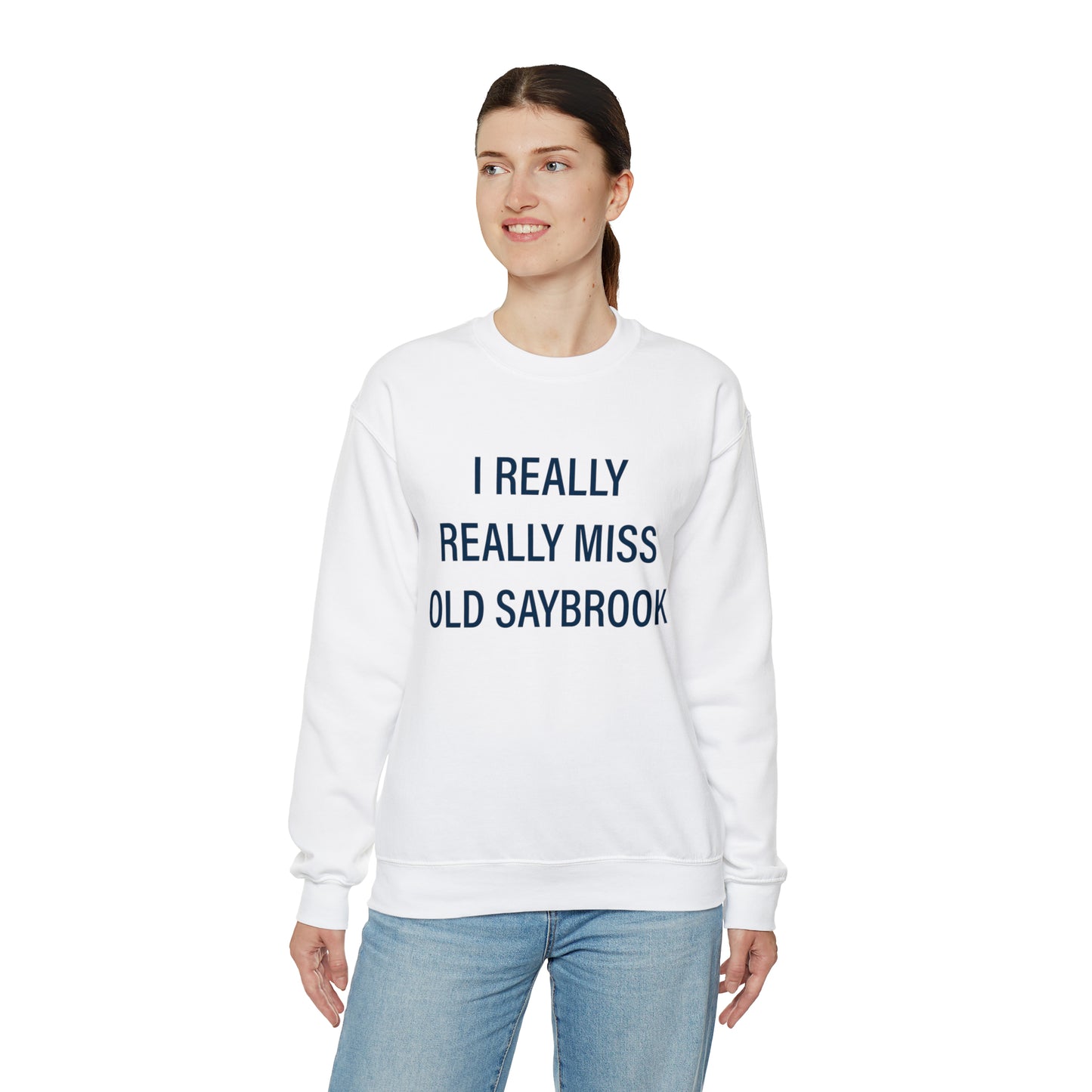 I Really Really Miss Old Saybrook Unisex Heavy Blend™ Crewneck Sweatshirt (blue)