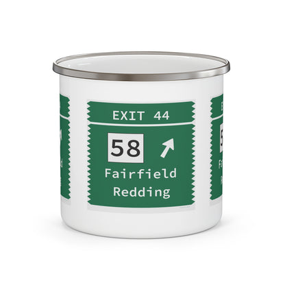 Vintage Merritt Parkway Exit 44 Sign Enamel Camping Mug