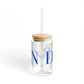 41 Tilt Darien Glass Can with Straw and Lid, 16oz