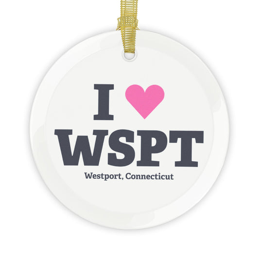I Heart WSPT Glass Ornaments