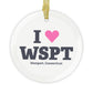 I Heart WSPT Glass Ornaments