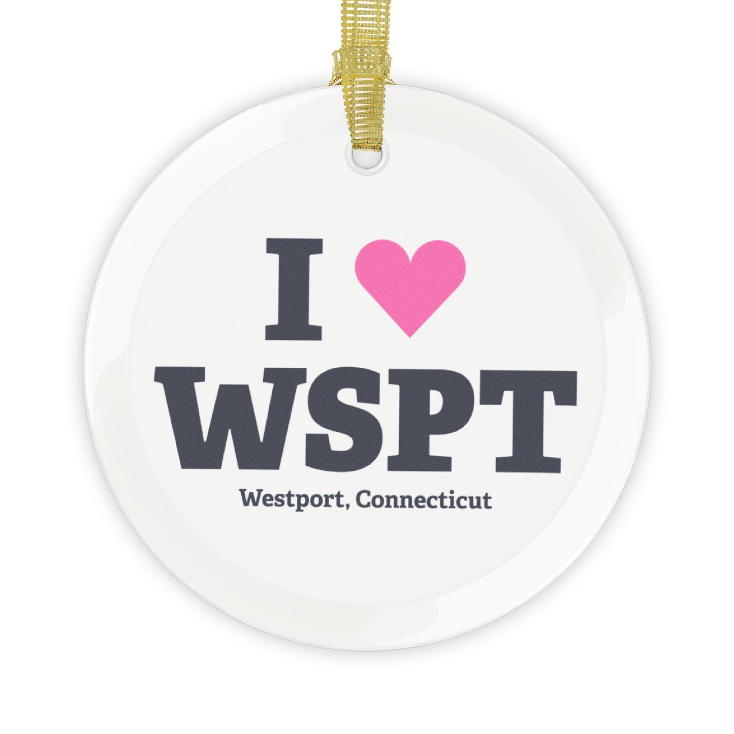 I Heart WSPT Glass Ornaments