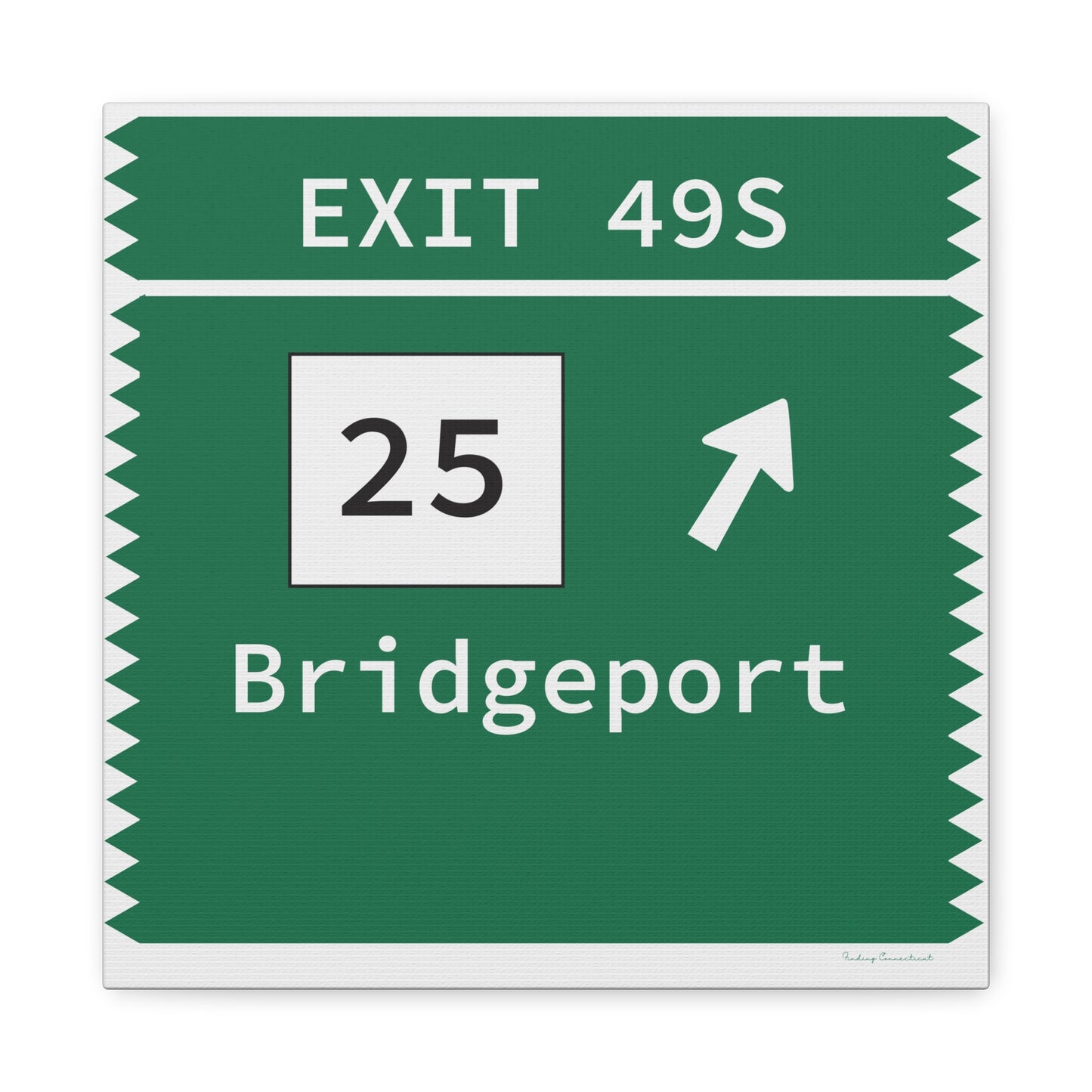 Vintage Merritt Parkway Exit 49S Sign Matte Canvas, Stretched, 1.25"