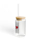 Bethel Love Glass Can with Straw and Lid, 16oz