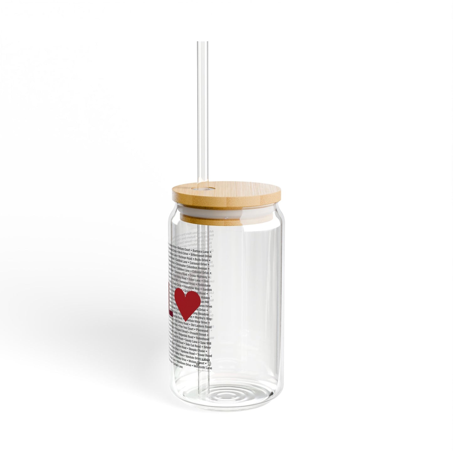 Bethel Love Glass Can with Straw and Lid, 16oz
