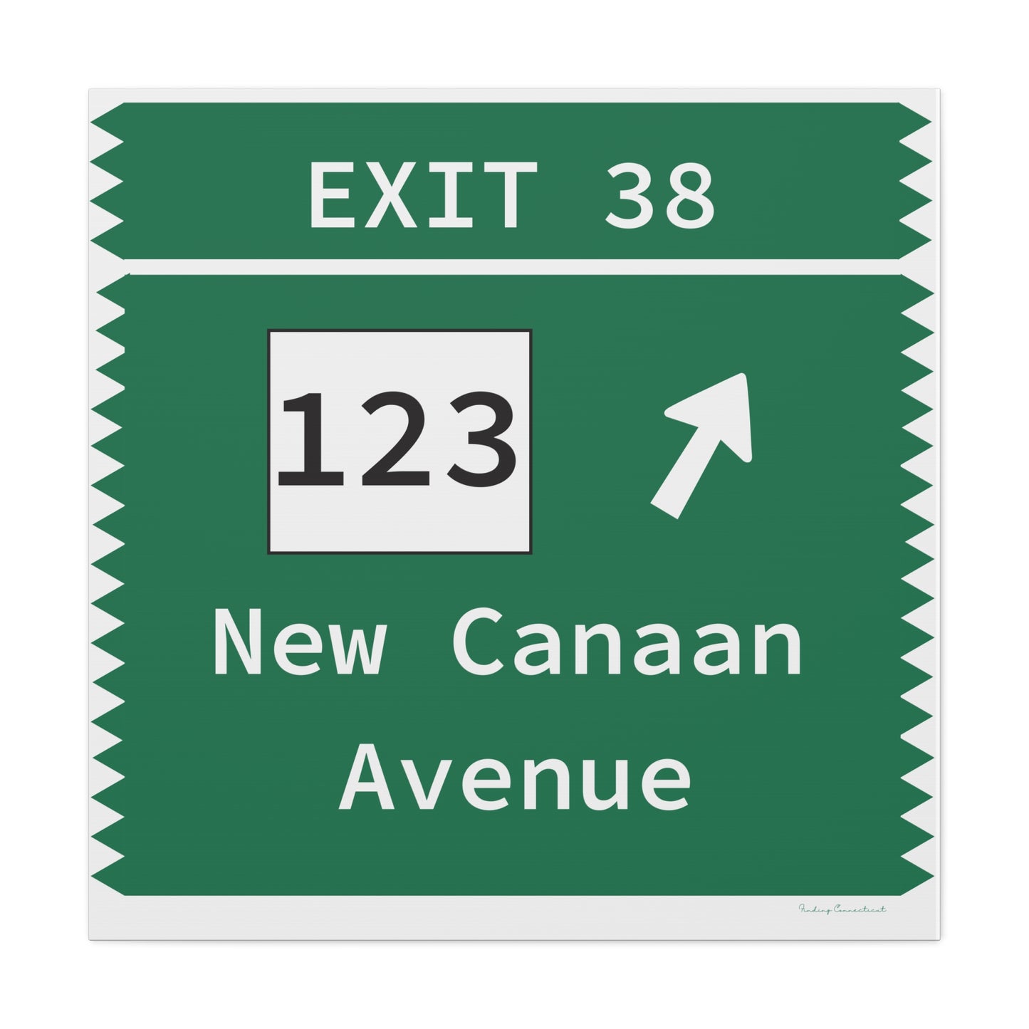 Vintage Merritt Parkway Exit 38 Sign Matte Canvas, Stretched, 1.25"
