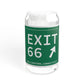 Vintage Exit 66 WCP Sign Sipper Glass, 16oz