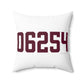 06254 Franklin Connecticut Zip Code Spun Polyester Square Pillow