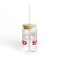 Love Stratford Glass Can with Straw and Lid, 16oz