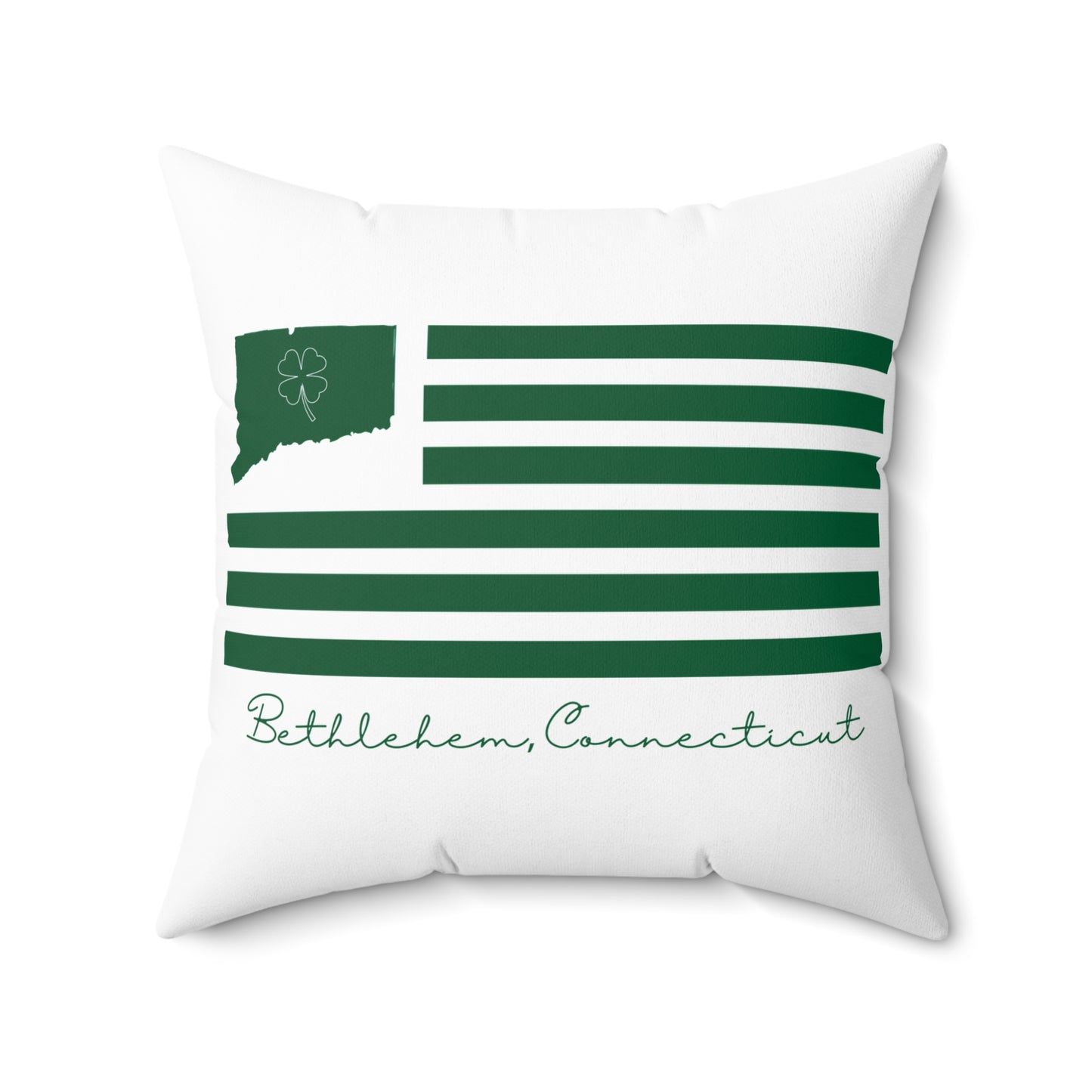 Bethlehem Connecticut St. Patrick’s Day Flag Spun Polyester Square Pillow