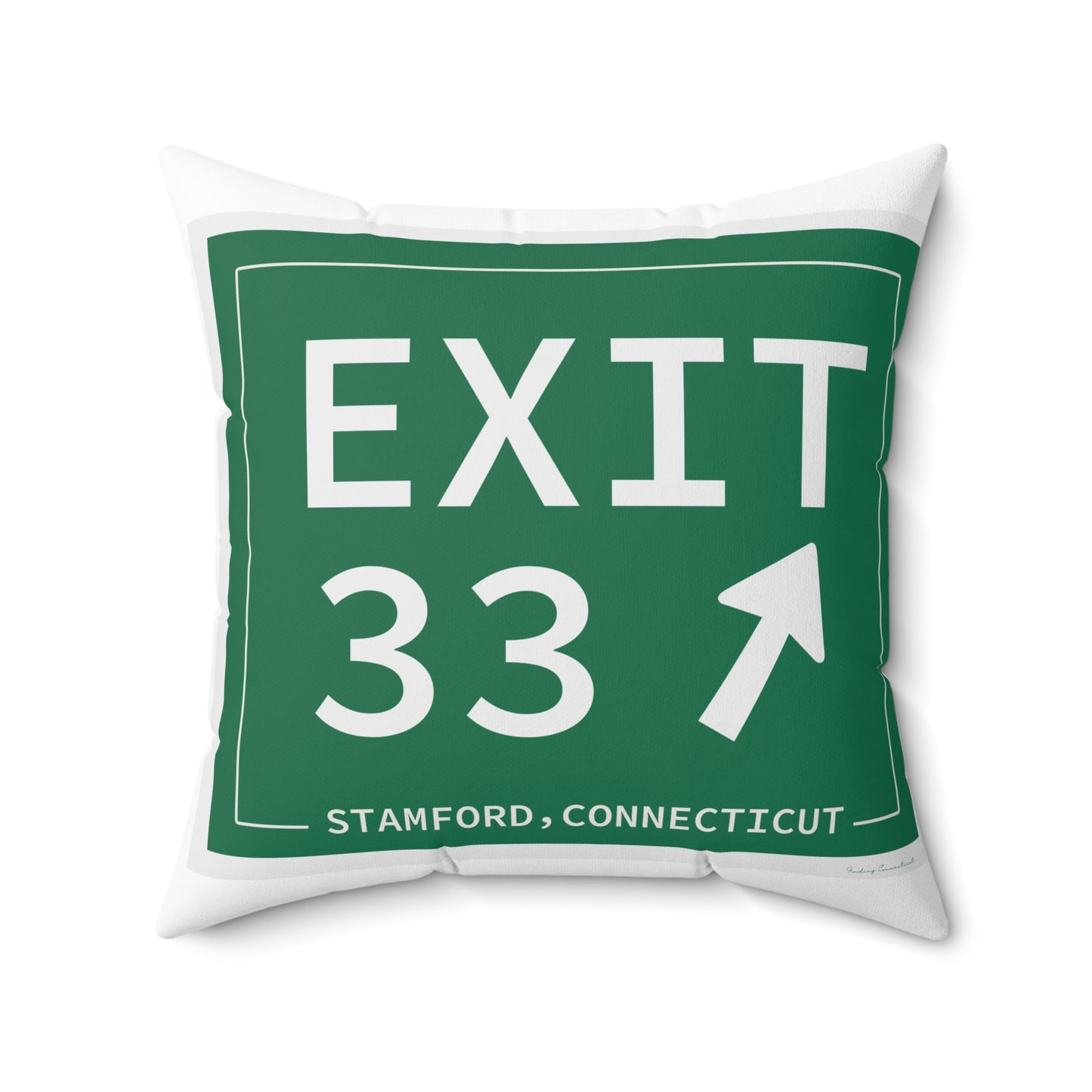 Vintage Exit 33 Merritt Parkway Sign Spun Polyester Square Pillow