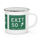 Vintage Exit 50  Merritt Parkway Sign Enamel Camping Mug