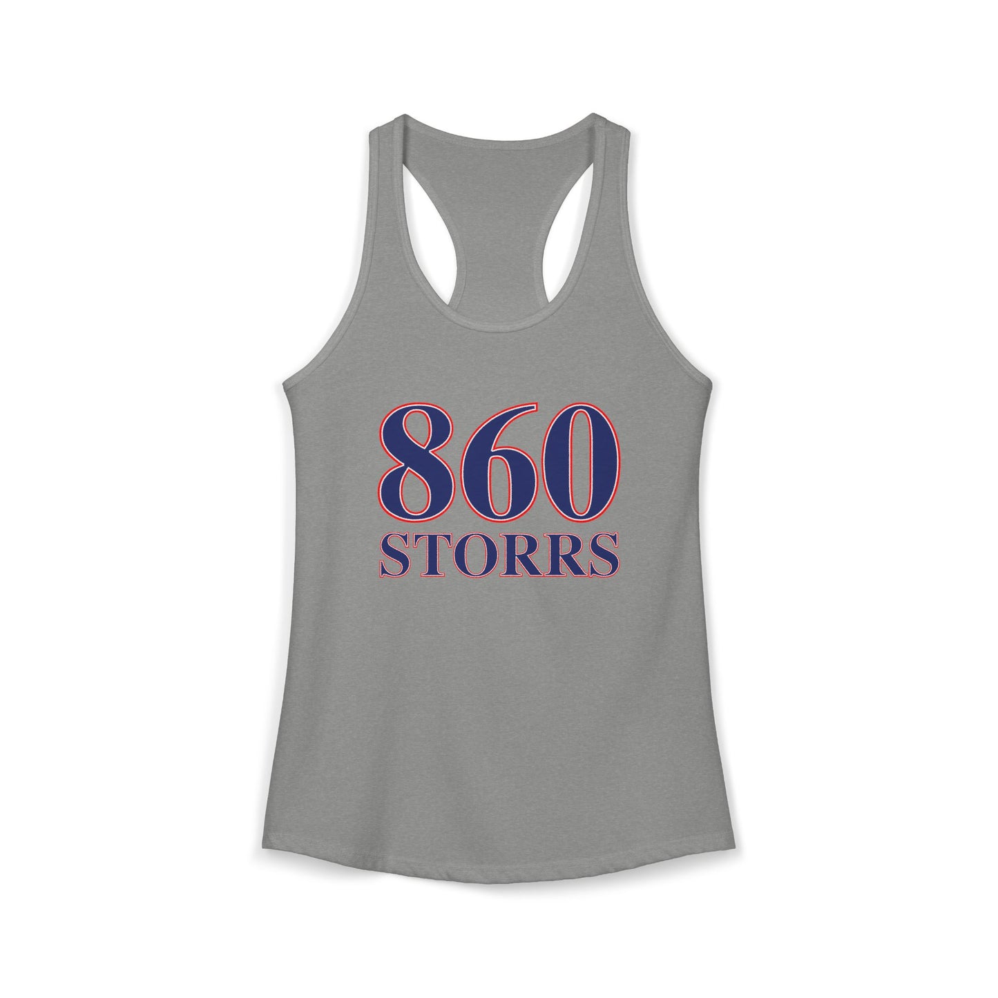 860 Storrs Red, White & Blue Women's Ideal Racerback Tank Top