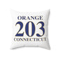Orange 203 Connecticut Polyester Square Pillow