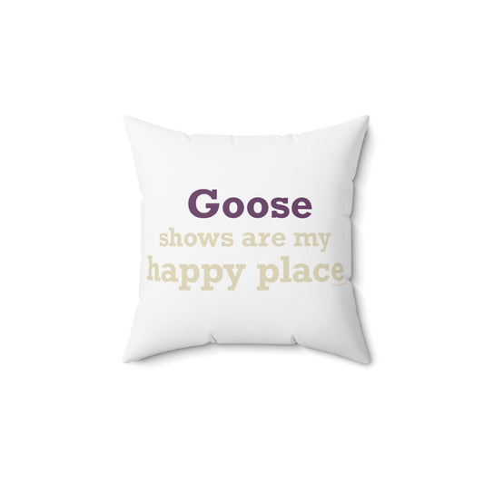 Goose Shows Are My Happy Place - Cream & Purple Polyester Square Pillow