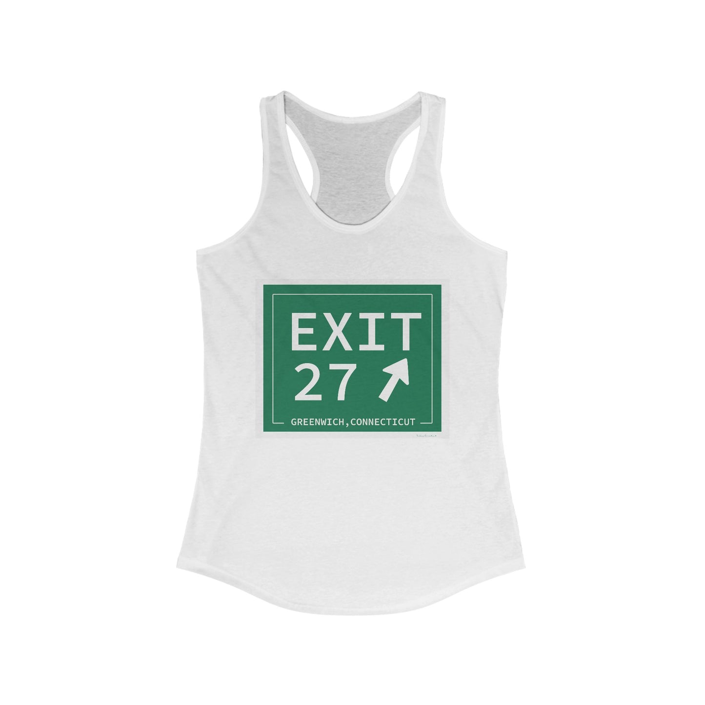 Vintage Exit 27 Merritt Parkway Sign Women's Ideal Racerback Tank Top
