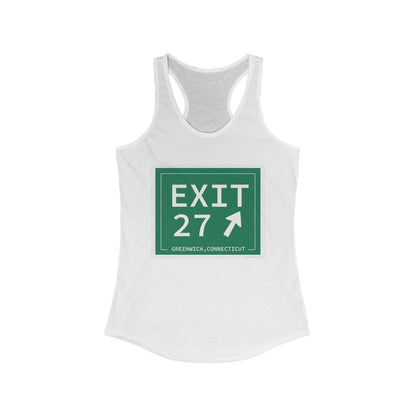 Vintage Exit 27 Merritt Parkway Sign Women's Ideal Racerback Tank Top