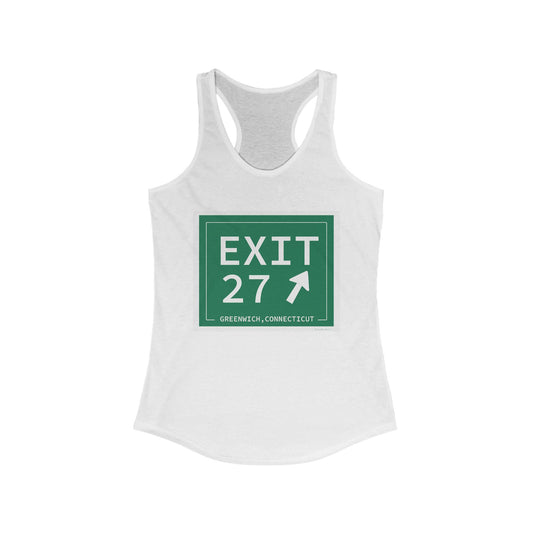 Vintage Exit 27 Merritt Parkway Sign Women's Ideal Racerback Tank Top