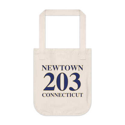 Newtown 203 Connecticut Organic Canvas Tote Bag