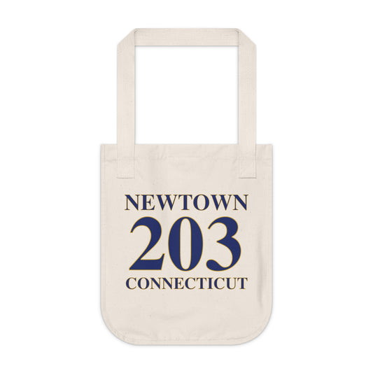 Newtown 203 Connecticut Organic Canvas Tote Bag