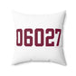06027 Hartland Connecticut Zip Code Polyester Square Pillow