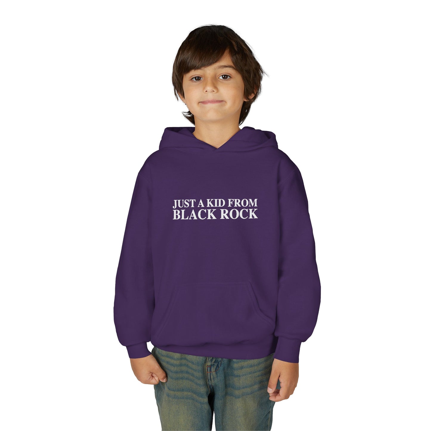 Just a kid from Black Rock Youth Heavy Blend Hooded Sweatshirt