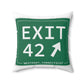 Vintage Exit 42 Merritt Parkway Sign Spun Polyester Square Pillow